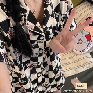 Pijama, Bộ Đồ Ngủ Mặc Nhà Chất Kate Họa Tiết Bò Sữa Xinh Xắn