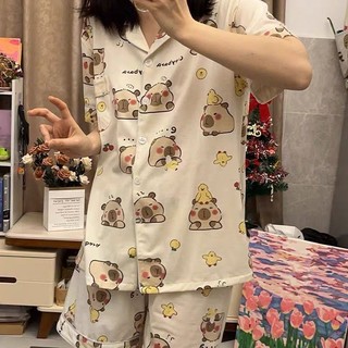 Bộ Đồ, Set Pijama Nữ QUẢ ĐÀO Kate Tay Cộc Mặc ở Nhà Xinh Xắn
