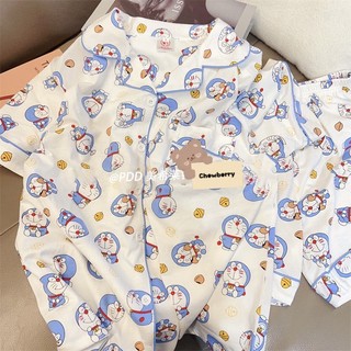 Bộ ngủ pijama, Đồ Bộ Gồm Áo kèm Quần short Bò Sữa Cute