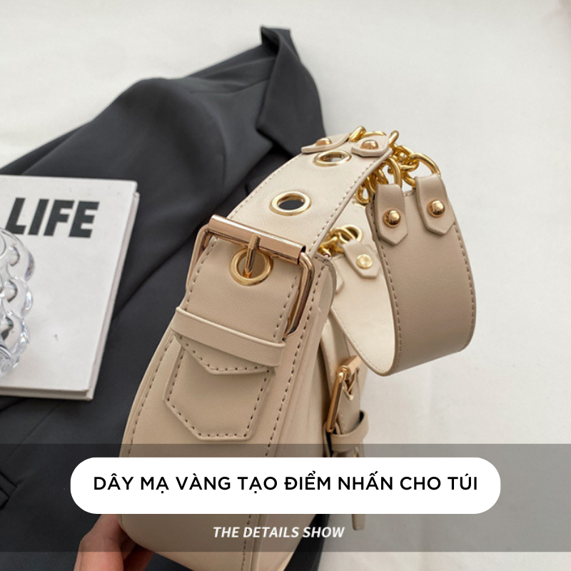 Túi xách nữ Kẹp Nách Đeo Chéo túi đeo vai nữ phối dây xích Quảng Châu Cao Cấp đi tiệc đi du lịch