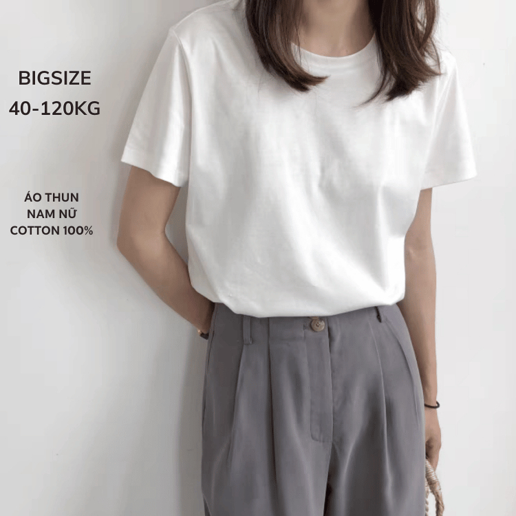 40-120KG Áo Phông Nam Nữ BIGSIZE My Choice Cotton Trơn Tay Ngắn Sói-Wolf Thời Trang - MÃ 12