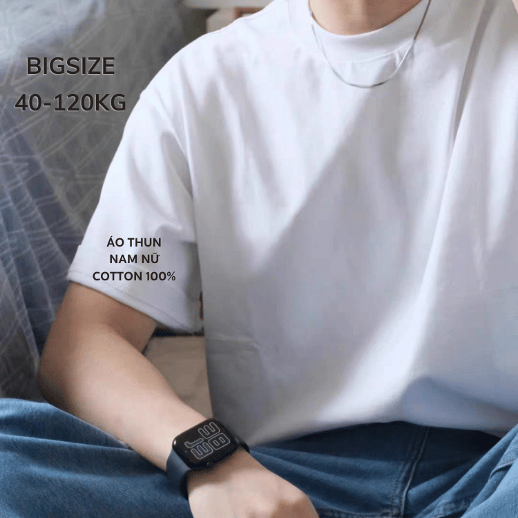 40-120KG Áo Phông Nam Nữ BIGSIZE My Choice Cotton Trơn Tay Ngắn Sói-Wolf Thời Trang - MÃ 12