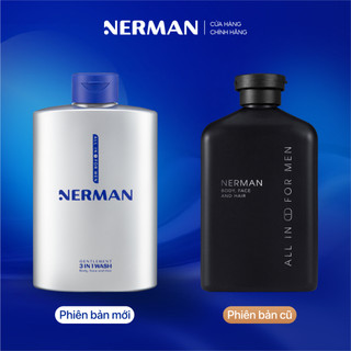 Combo Manly Nerman - Sữa tắm gội cho nam 350ml & Gel rửa mặt 60S Fresh ngừa mụn 100ml