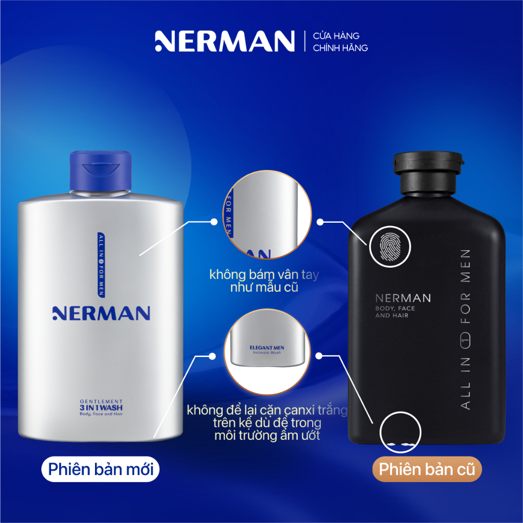 Ảnh Combo Badboy Nerman - Sữa tắm gội cho nam 350ml & Gel vệ sinh 60S Fresh 100ml & Xịt khử mùi toàn thân Good Day 100ml 4