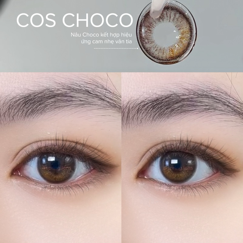 Kính áp tròng hiệu ứng ánh cam COS CHOCO 1 tháng | Spring Lens