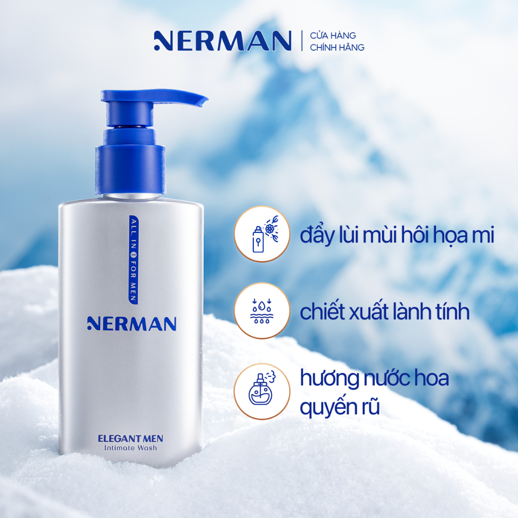 Ảnh Combo Hoàn Hảo Nerman - Sữa tắm gội cho nam 350ml &Gel rửa mặt 60S Fresh 100ml & DDVS nam giới 100ml 3
