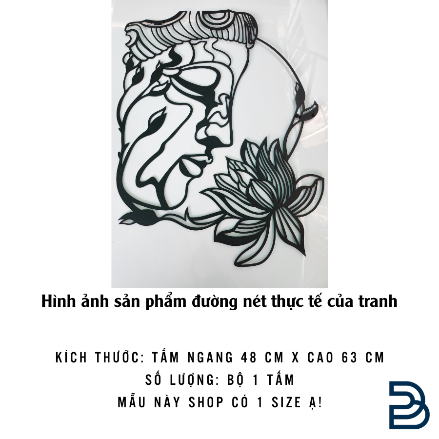 Tranh sắt CNC A17 | Tranh "Phật Sen", Treo tường nghệ thuật, Decor trang trí nội thất