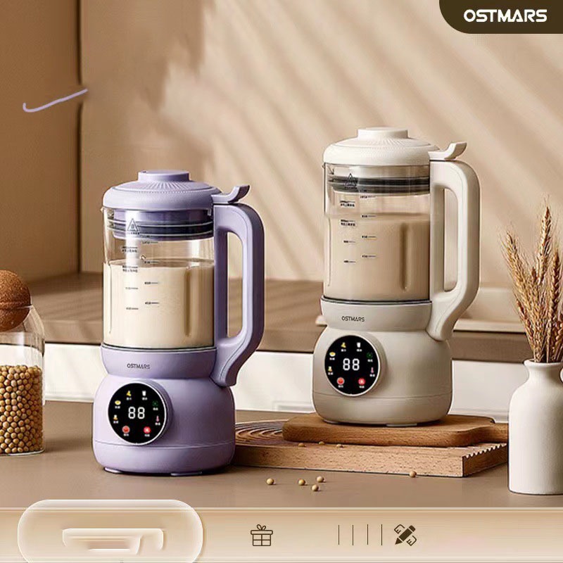 Máy Làm Sữa Hạt OSTMARS Cối Thuỷ Tinh Đa Chức Năng Nấu Dung Tích 1100ml Lưỡi Dao 10 Cánh
