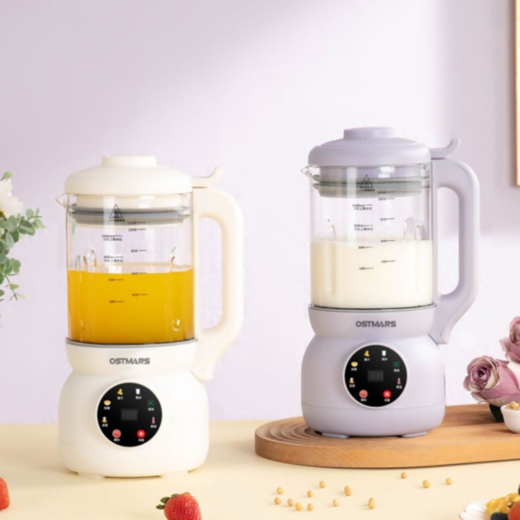 Máy Làm Sữa Hạt OSTMARS Cối Thuỷ Tinh Đa Chức Năng Nấu Dung Tích 1100ml Lưỡi Dao 10 Cánh