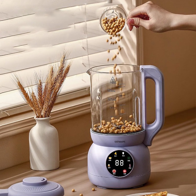 Máy Làm Sữa Hạt OSTMARS Cối Thuỷ Tinh Đa Chức Năng Nấu Dung Tích 1100ml Lưỡi Dao 10 Cánh