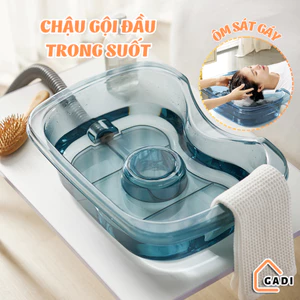 Chậu gội đầu tại nhà GADI có ông thoát nước, đệm mềm thoải mái cho đầu, cổ và vai
