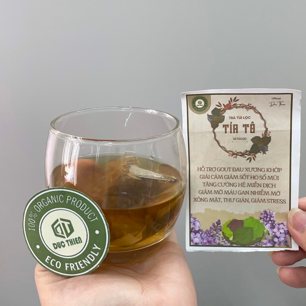 Trà Tía Tô Túi Lọc Đức Thiện (30 Gói) - Hỗ Trợ Gout, Đau Nhức Xương Khớp, Giải Cảm, Căng Thẳng