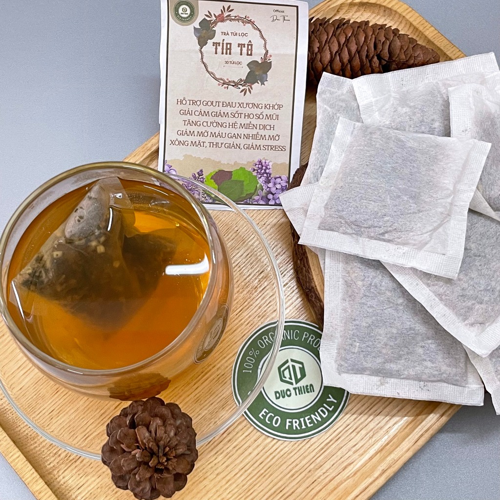 Trà Tía Tô Túi Lọc Đức Thiện (30 Gói) - Hỗ Trợ Gout, Đau Nhức Xương Khớp, Giải Cảm, Căng Thẳng