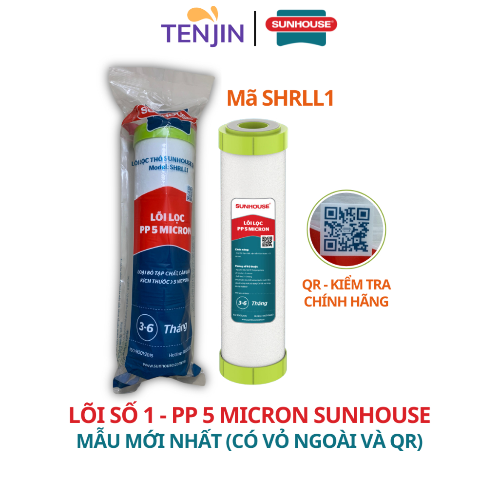 Combo 4 Đến 5 Lõi Lọc Thô 123 SUNHOUSE Chính Hãng Thay Thế Được Cho Máy Lọc Nước RO Dùng Cốc Lọc 10Inch