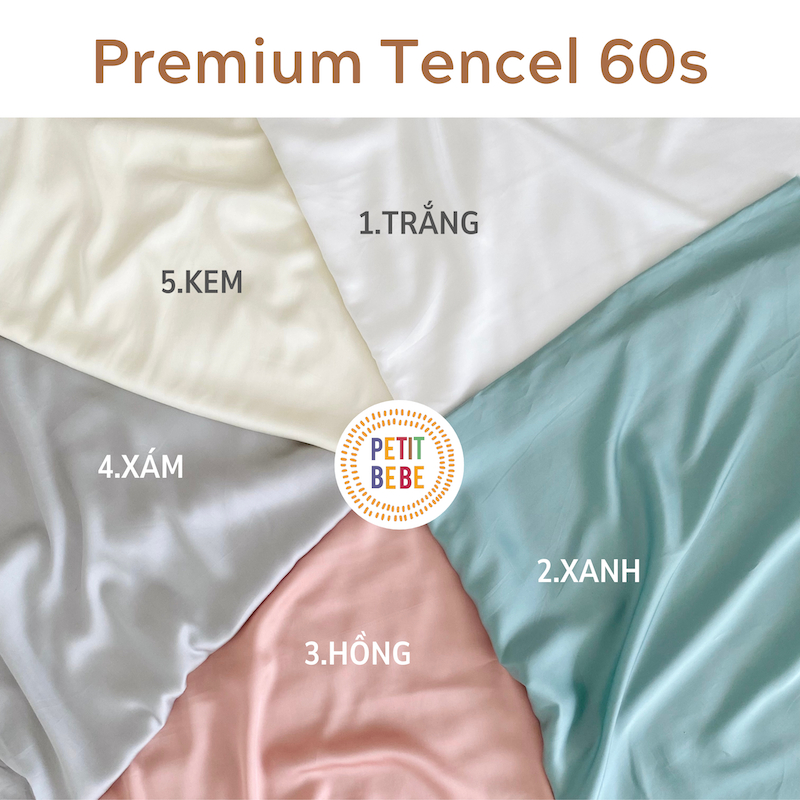 Ảnh Ga nệm cũi tencel 60s cho bé PETIT BEBE bo thun họa tiết và màu trơn 2