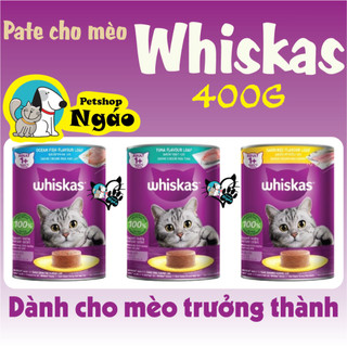 Pate Whiskas Lon 400g Thức Ăn Ướt Cho Mèo Lớn Vị Cá Ngừ / Cá Biển / Cá Mòi (Hàng Thái Lan)