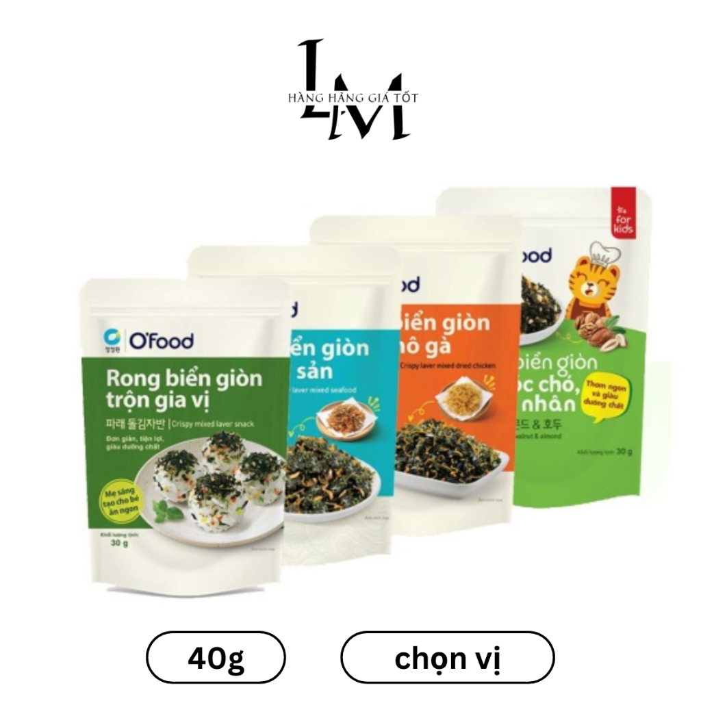 Rong biển giòn trộn O'food gói 40g giòn, dinh dưỡng ăn liền, trộn cơm ...