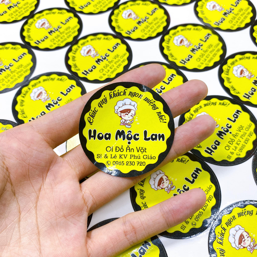 [HỎA TỐC] In tem nhãn giấy, sticker, decal trong, decal nhựa chống nước ...