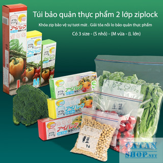 Combo 3 Hộp Túi Zip Đựng Thực Phẩm Nhật Bản Gồm Size Lớn, Size Trung, Size Nhỏ,Túi Bảo Quản Thực Phẩm Đông Lạnh,