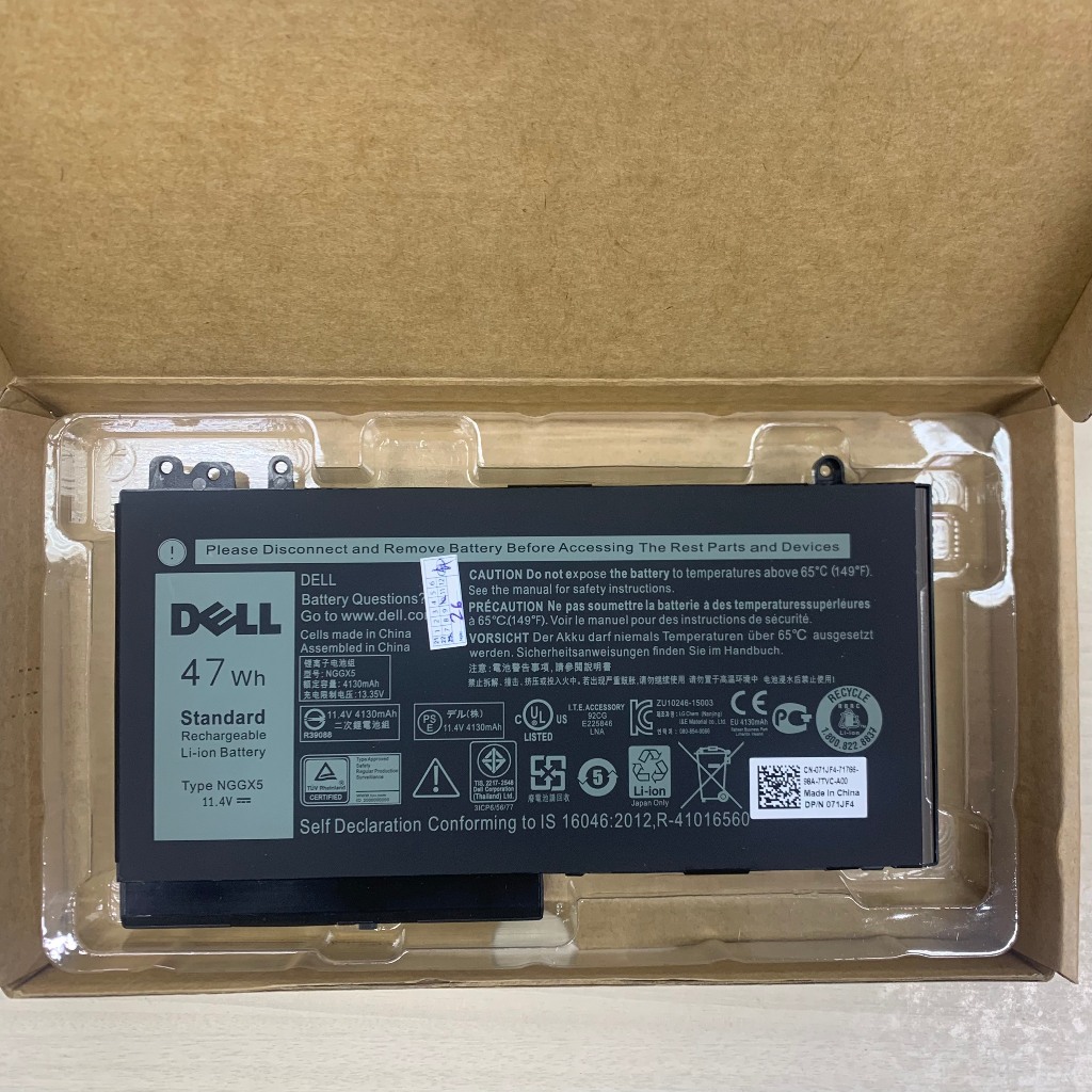 Pin Laptop Dell Latitude E5450 E5470 E5270 RYXXH 38WH NGGX5 47WH G5M10 51WH 6MT4T 62Wh ZIN 100