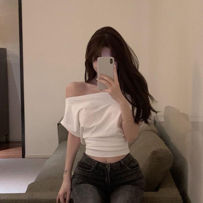Áo thun cánh dơi trễ vai thun cotton, áo thun nữ  - T77 | BigBuy360 - bigbuy360.vn