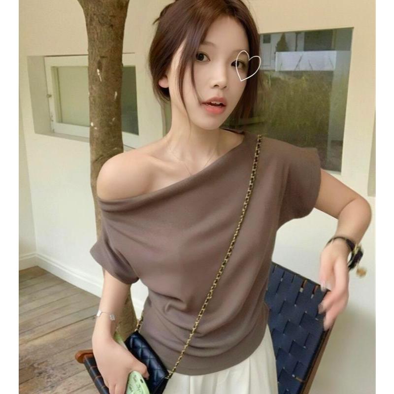 Áo thun cánh dơi trễ vai thun cotton, áo thun nữ  - T77 | BigBuy360 - bigbuy360.vn