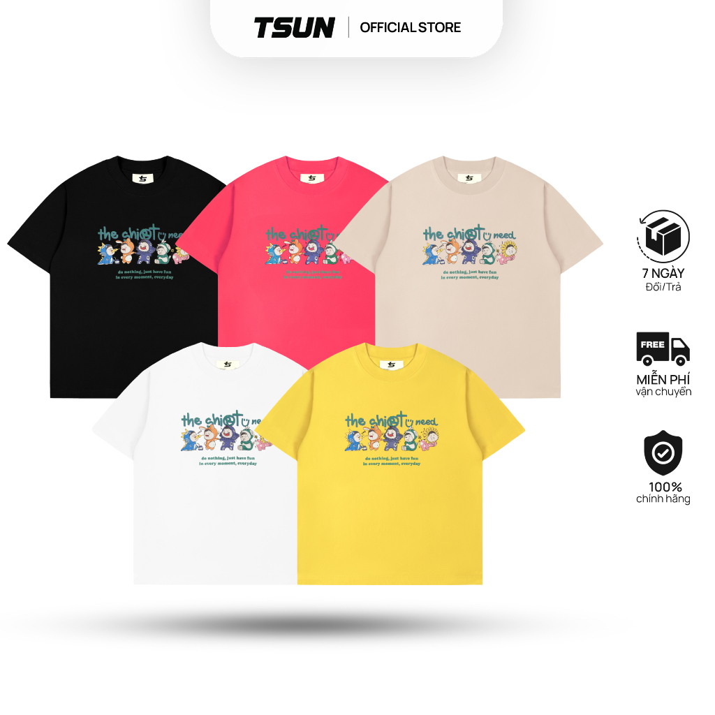 Ảnh Áo Thun TSUN MascotGang Tee - 5 Màu - [UNISEX] - In - Nam/Nữ - Local Brand - Streetwear - Đen/Trắng/Vàng/Hồng/Beige 1