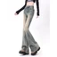Quần jeans ống Loe, Quần bò loe bản gấu to xanh bụi tổ dân cháy phố HOT!!! LN 28
