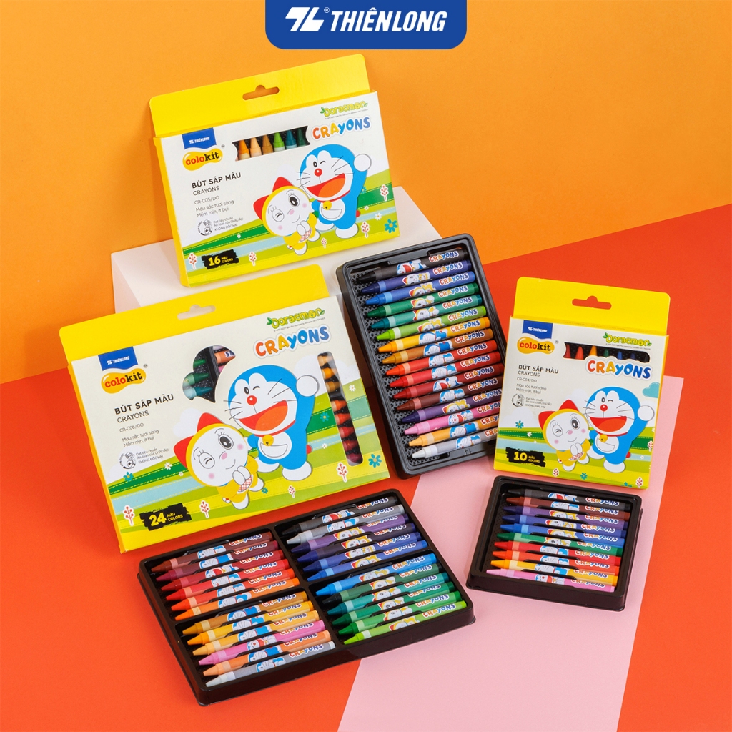Bút Sáp Màu Colokit Doreamon, Màu tô mịn, Ăn màu tốt, màu sắc tươi sáng