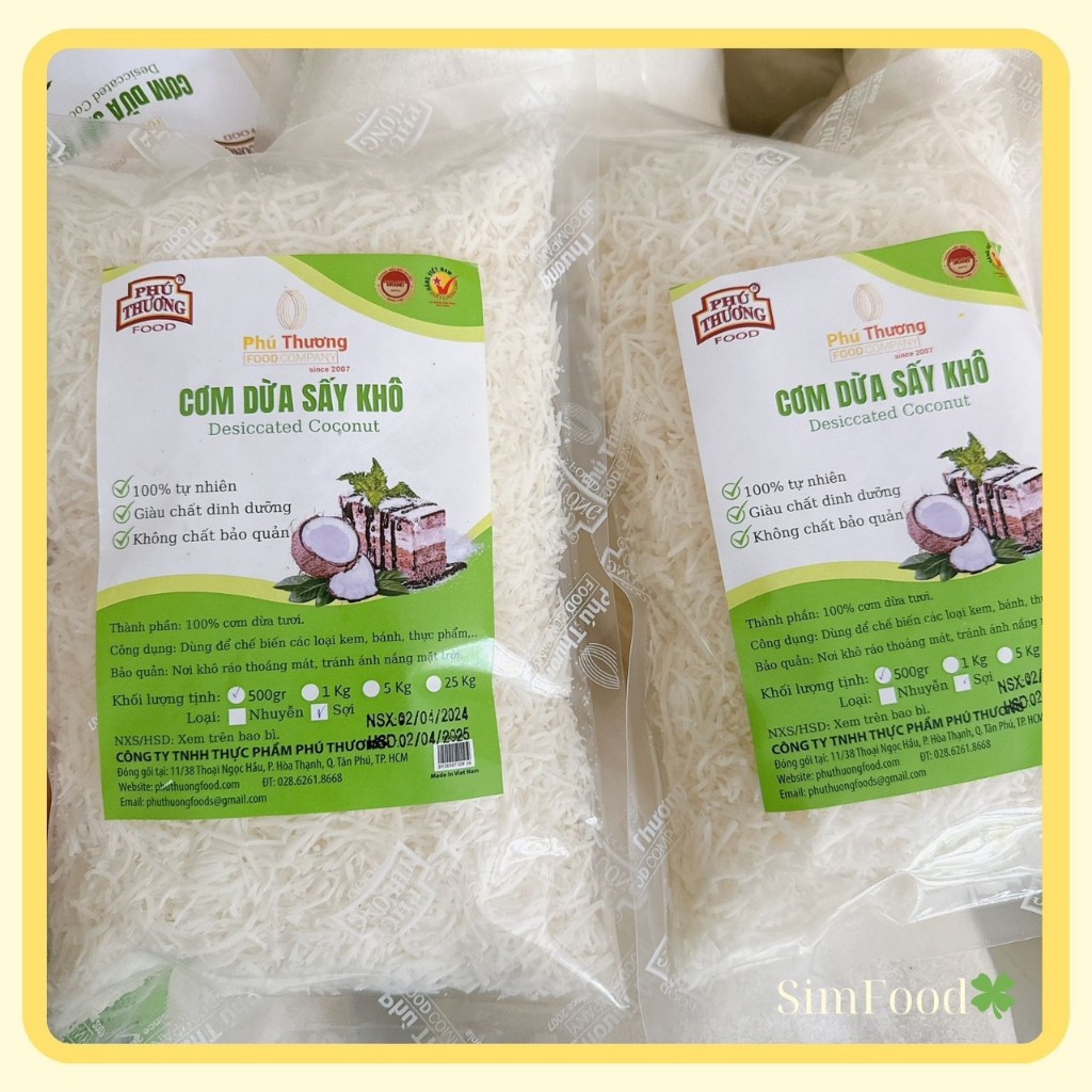 Cơm dừa sấy khô (dạng sợi) Phú Thương