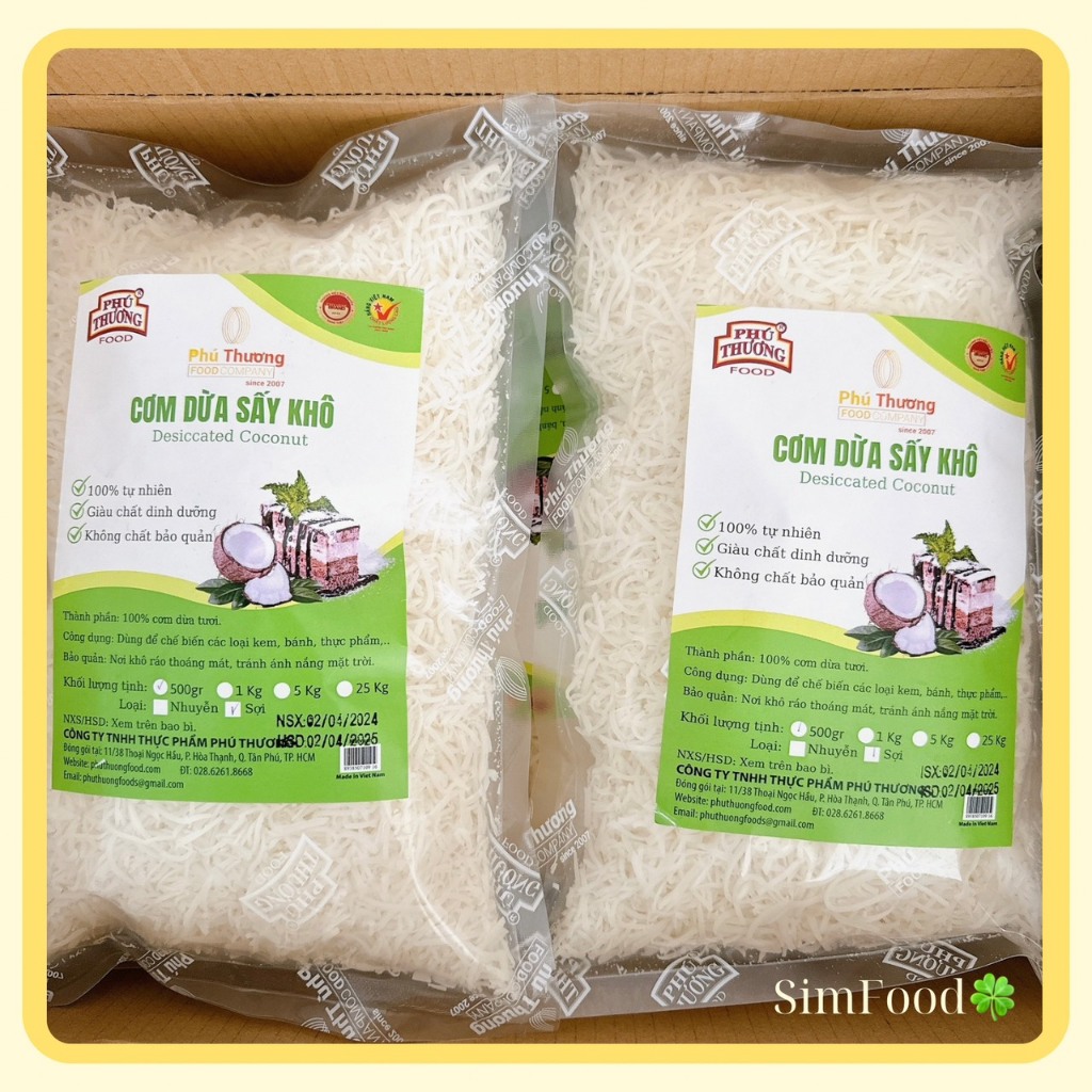 Cơm dừa sấy khô (dạng sợi) Phú Thương