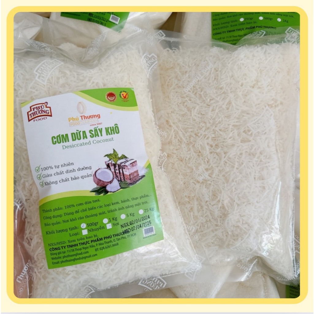 Cơm dừa sấy khô (dạng sợi) Phú Thương