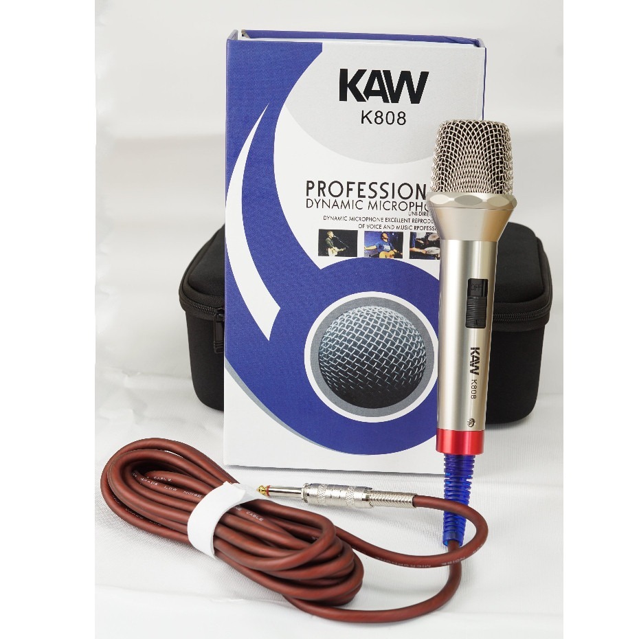 Micro Có Dây KAW K808 Hát Karaoke Cực Chuẩn, Hát Hay, Dây Dài 5M