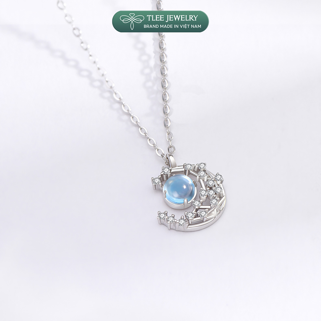 Ảnh Dây chuyền bạc nữ TLEE mặt trăng đá moonstone lấp lánh TLEE JEWELRY D0152 2