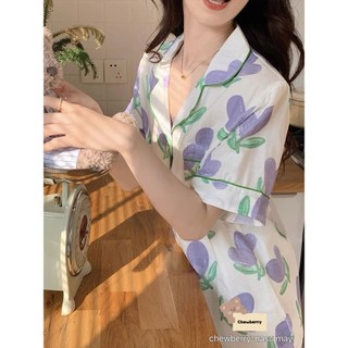 Pijama, Đồ Mặc Nhà Đi Ngủ Nữ Con Gấu Cute Tay Cộc Chất Kate