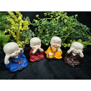 Tượng Tứ Không đeo tràng hạt (Chuỗi Hạt) may mắn tài lộc