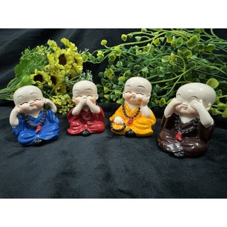 Tượng Tứ Không đeo tràng hạt (Chuỗi Hạt) may mắn tài lộc