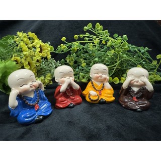 Tượng Tứ Không đeo tràng hạt (Chuỗi Hạt) may mắn tài lộc