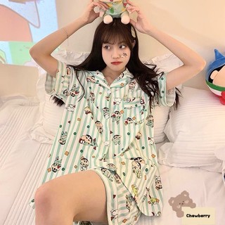 Pyjama Quả đào hồng 🦋 Bộ ngủ mặc nhà nữ kèm buộc tóc 🦋