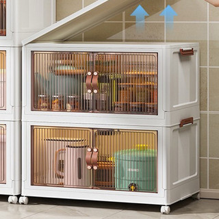 Tủ Nhựa Đa Năng Gấp Gọn 56cm Có Bánh Xe Xoay 360 Độ, Cánh Cửa Hút Nam Châm Tiện Lợi hàng