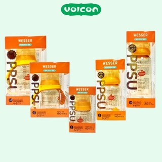 Bình Sữa Wesser Phiên Bản Mới Nhựa PP & PPSU Cổ Hẹp / Cổ Rộng chịu được nhiệt độ cao đến 180 độ C