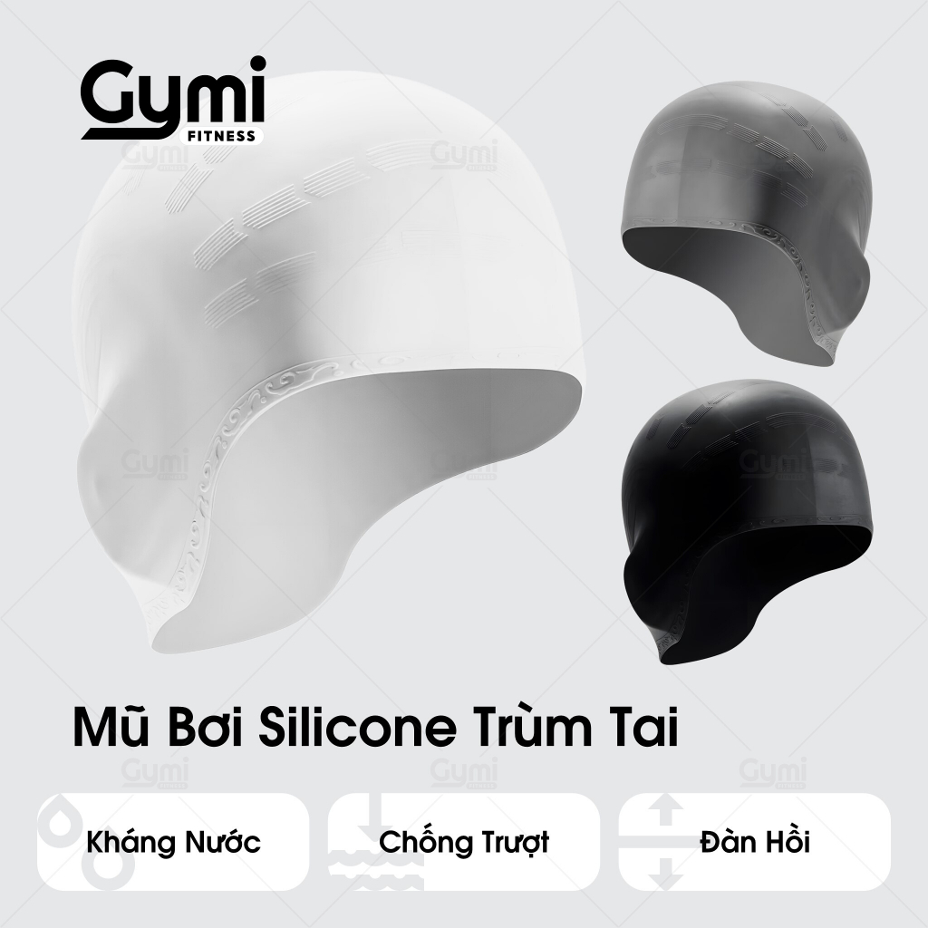 Mũ Bơi Silicone Dùng Được Cho Nam Nữ - Bịt Tai, Ngăn Nước, An Toàn Cho Tóc Và Da Đầu - MuBoi-TrumToc