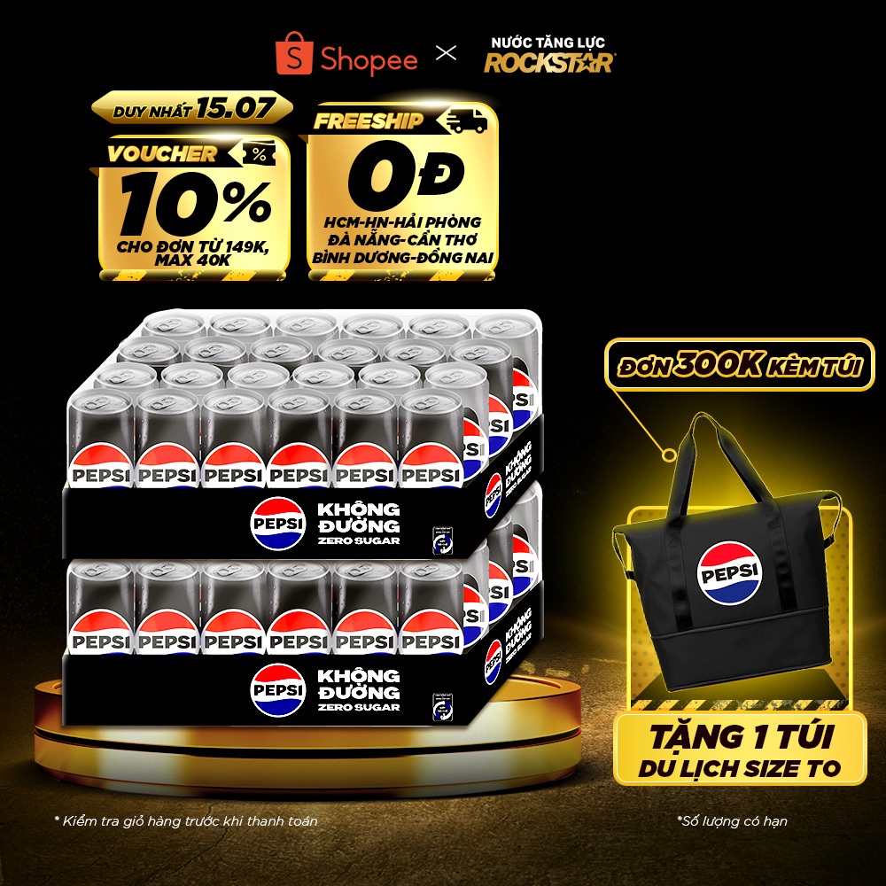 Combo 2 Thùng 24 Lon Pepsi Không Calo (320ml/lon) | Shopee Việt Nam