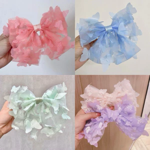 🎀 𝑭𝑹𝑬𝑬𝑺𝑯𝑰𝑷 🎀 Kẹp Tóc Hình Nơ Phối Lưới Cỡ Lớn Phong Cách Hàn Quốc Tinh Tế Thời Trang Hot Trend