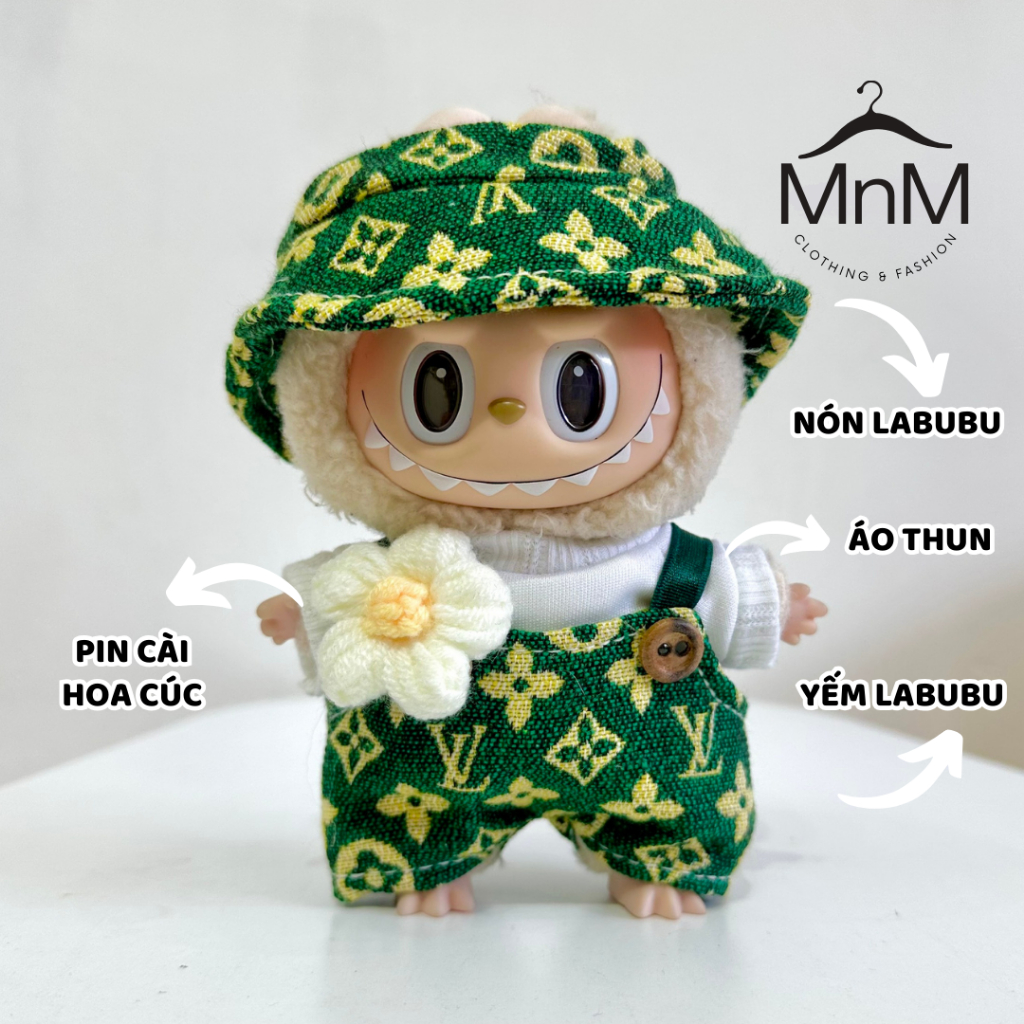 Hỏa tốc HCM] Set đồ Labubu Quần Yếm và nón Labubu Macaron MnM