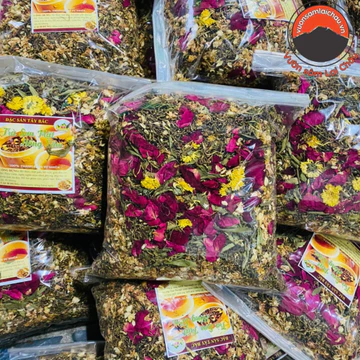 Trà sơn mật hồng sâm sapa loại 1 1kg mix hoa nhài cỏ ngọt hoa cúc vàng cánh hoa hồng. Trà sâm mật, sam hồng thượng hạng