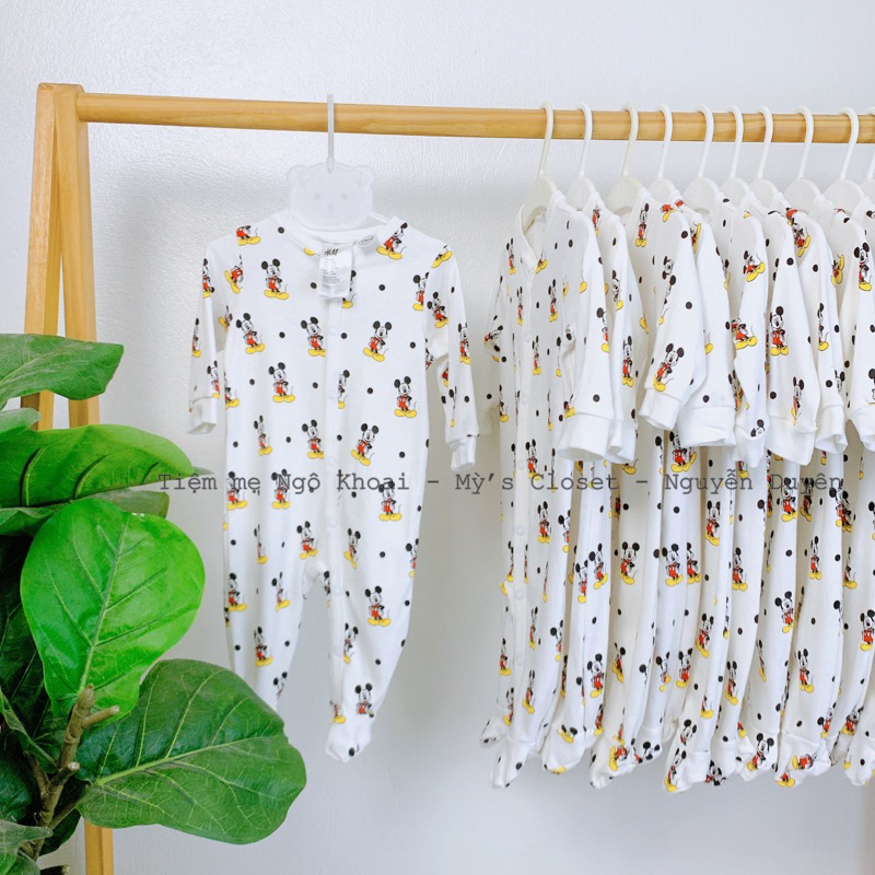 [MD129]❤️H.M❤️Sleepsuit liền tất hoạ tiết mickey xinh yêu xuất xịn cho bé