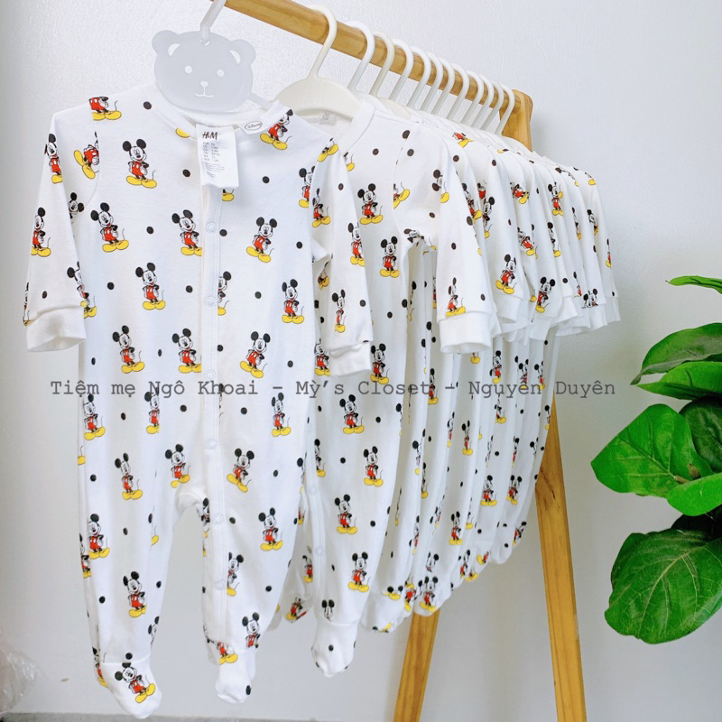 [MD129]❤️H.M❤️Sleepsuit liền tất hoạ tiết mickey xinh yêu xuất xịn cho bé