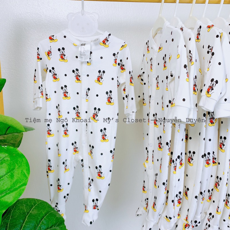 [MD129]❤️H.M❤️Sleepsuit liền tất hoạ tiết mickey xinh yêu xuất xịn cho bé