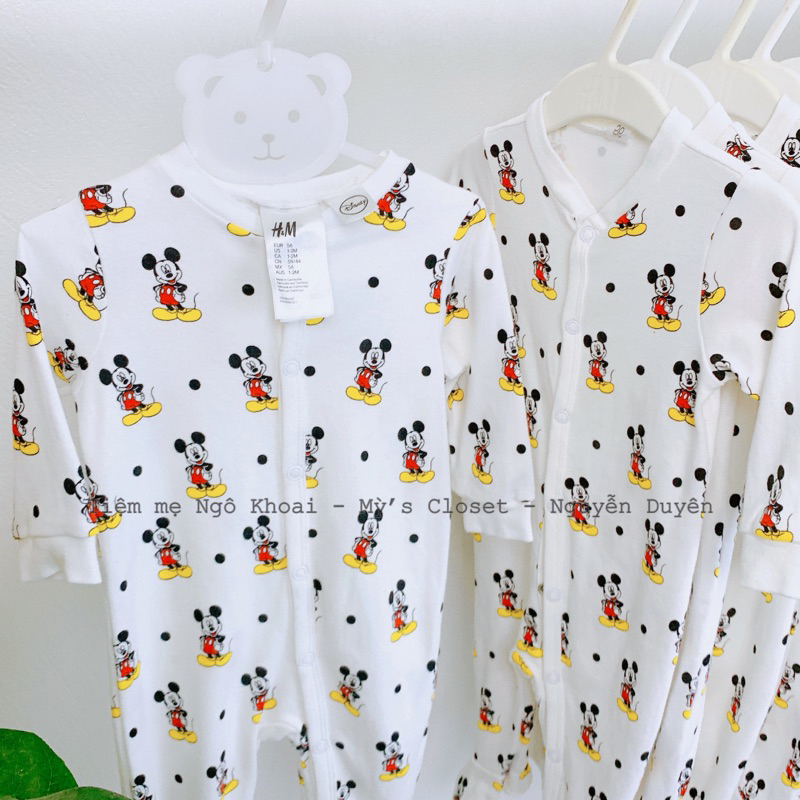 [MD129]❤️H.M❤️Sleepsuit liền tất hoạ tiết mickey xinh yêu xuất xịn cho bé